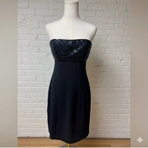 Narciso Rodriguez Strapless Black Silk Dress Y2K chic little black dress